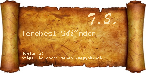 Terebesi Sándor névjegykártya